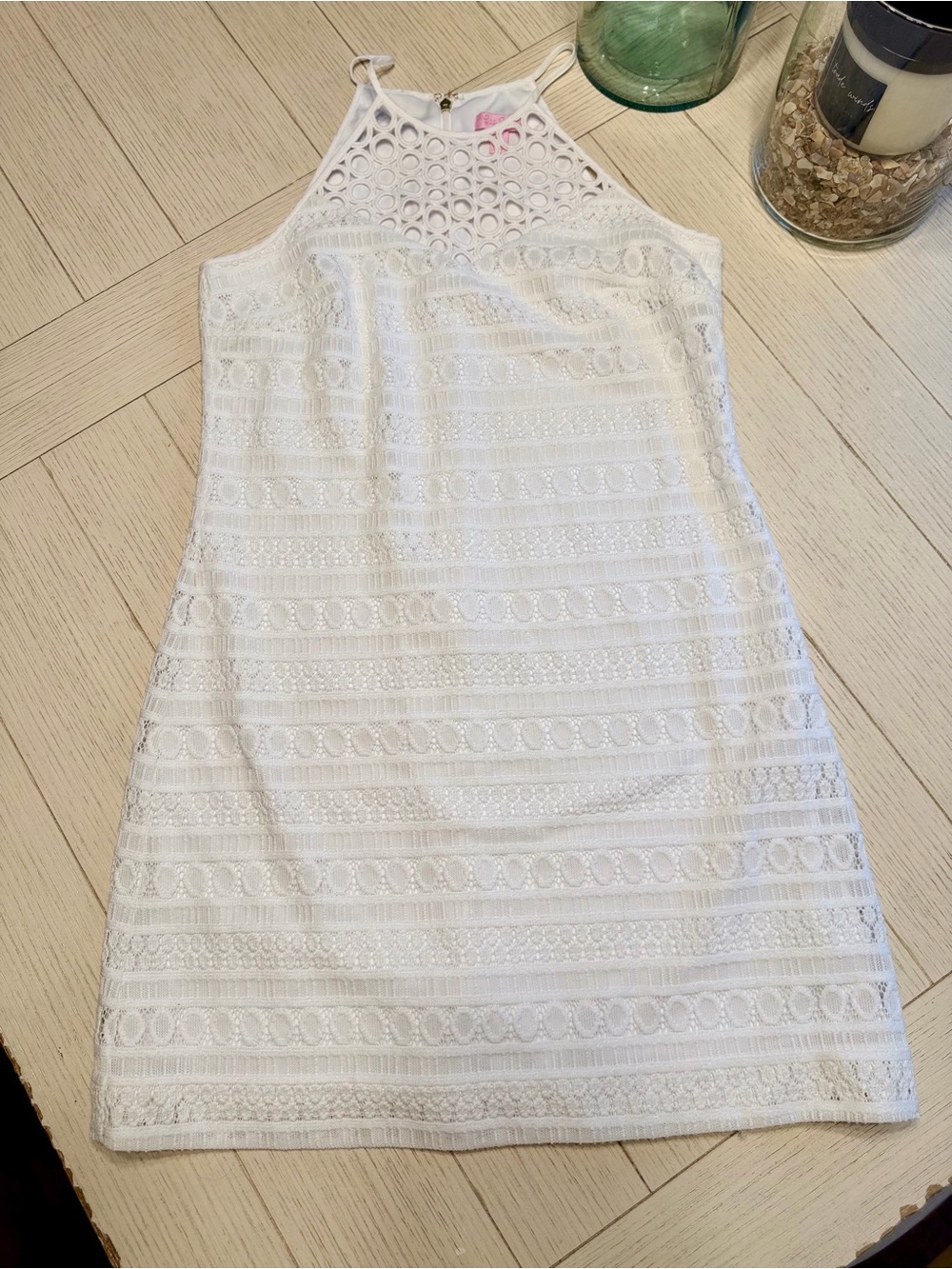 Lilly Pulitzer 6 larina shift dress- resort white bubbly stripe knit lace | NWOT